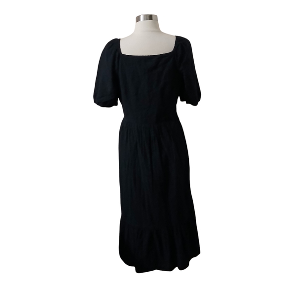 LOFT Flounce Puff Sleeve Midi Dress Size 14 - Picture 5 of 6